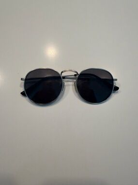 AJ Morgan Round Metal Frame Sunglasses - Silver Frame, Dark Lenses